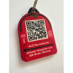 Aileme Ulaş NFC Qr Çanta Anahtarlığı Kırmızı