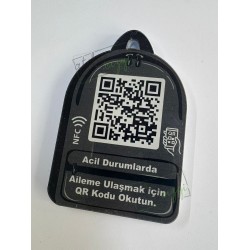 Aileme Ulaş NFC Qr Çanta Anahtarlığı Gri