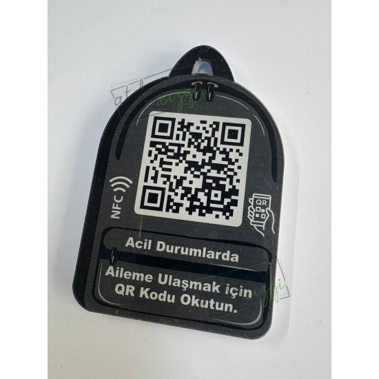 Aileme Ulaş NFC Qr Çanta Anahtarlığı Gri Aileme Ulaş NFC Qr Çanta Anahtarlığı Gri