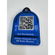 Aileme Ulaş NFC Qr Çanta Anahtarlığı Mavi