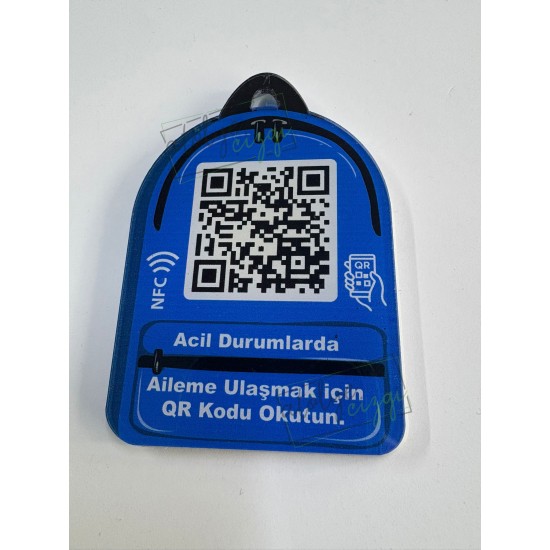 Aileme Ulaş NFC Qr Çanta Anahtarlığı Mavi Aileme Ulaş NFC Qr Çanta Anahtarlığı Mavi