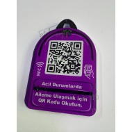 Aileme Ulaş NFC Qr Çanta Anahtarlığı Mor