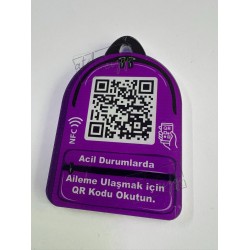 Aileme Ulaş NFC Qr Çanta Anahtarlığı Mor
