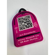 Aileme Ulaş NFC Qr Çanta Anahtarlığı Pembe