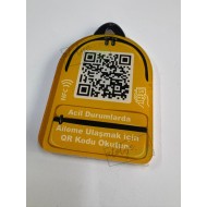 Aileme Ulaş NFC Qr Çanta Anahtarlığı Sarı
