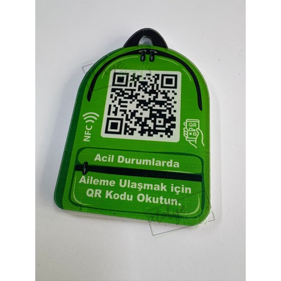 Aileme Ulaş NFC Qr Çanta Anahtarlığı Yeşil Aileme Ulaş NFC Qr Çanta Anahtarlığı Yeşil