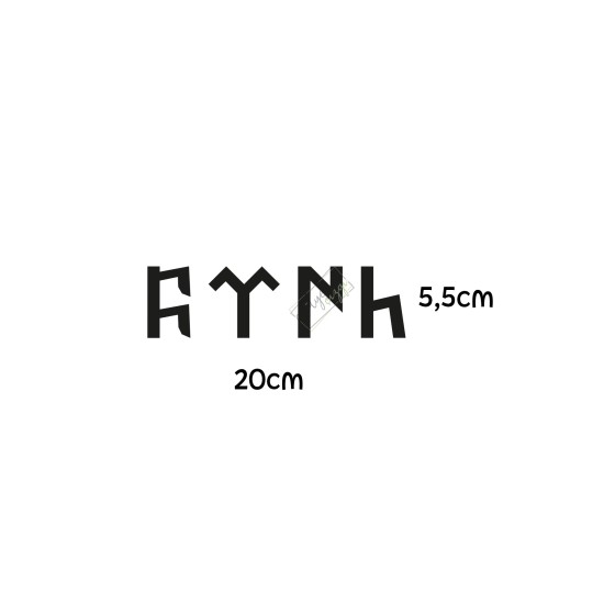 20 Cm Siyah Göktürkçe Türk Sticker, Motor Araba Sticker, Oto Sticker