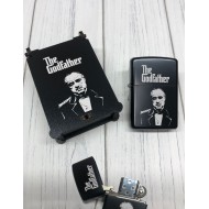 Godfather Benzinli Zippo Çakmak Siyah Ahşap Kutulu