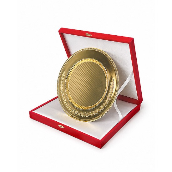 Kırmızı Kadife Gold Tabak Plaket 25cm