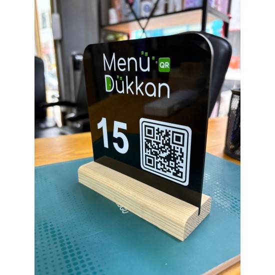 Ahşap Ayaklı Pleksi Menü 13x13cm Ahşap Ayaklı Pleksi Menü 13x13cm