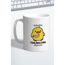 Tehlikeli Ördek Bilek Destekli Mouse Pad ve Kupa Bardak