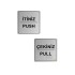 İtiniz / Çekiniz Yönlendirme Levhası 10 cm x 10 cm Gümüş Fırçalı Metal 1 Çift