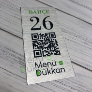 Gümüş Metal QR Karekod Menü 10x5cm