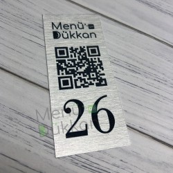 Gümüş Metal QR Karekod Menü 9x4cm