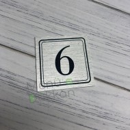 Gümüş Metal Yapışkanlı Masa Numarası 4x4cm