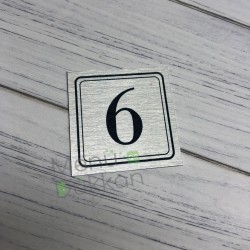 Gümüş Metal Yapışkanlı Masa Numarası 4x4cm