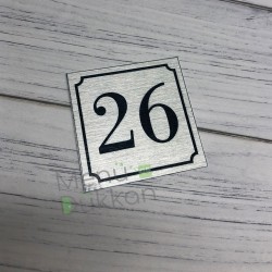 Gümüş Metal Yapışkanlı Masa Numarası 6x6cm