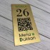 Altın Metal QR Karekod Menü 10x5cm