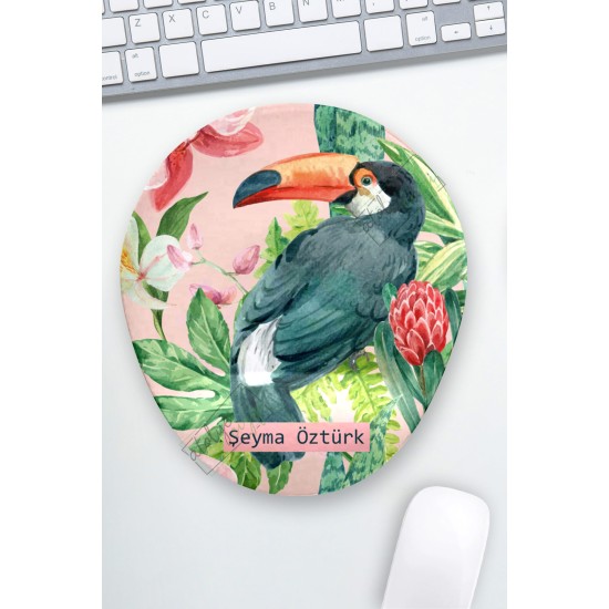 Kişiye Özel Retro Tukan Tropikal Mouse Pad Kişiye Özel Retro Tukan Tropikal Mouse Pad
