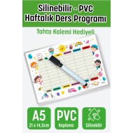 Haftalık Ders Programı Pvc Kaplamalı Silinebilir - A5- 21x14.5 cm Türkçe / İngilizce