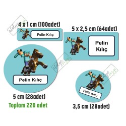 Okul Etiketi Minecraft Savaşçı Kalem Defter Etiketi İsme Özel Okul Etiketi Minecraft Savaşçı Kalem Defter Etiketi İsme Özel