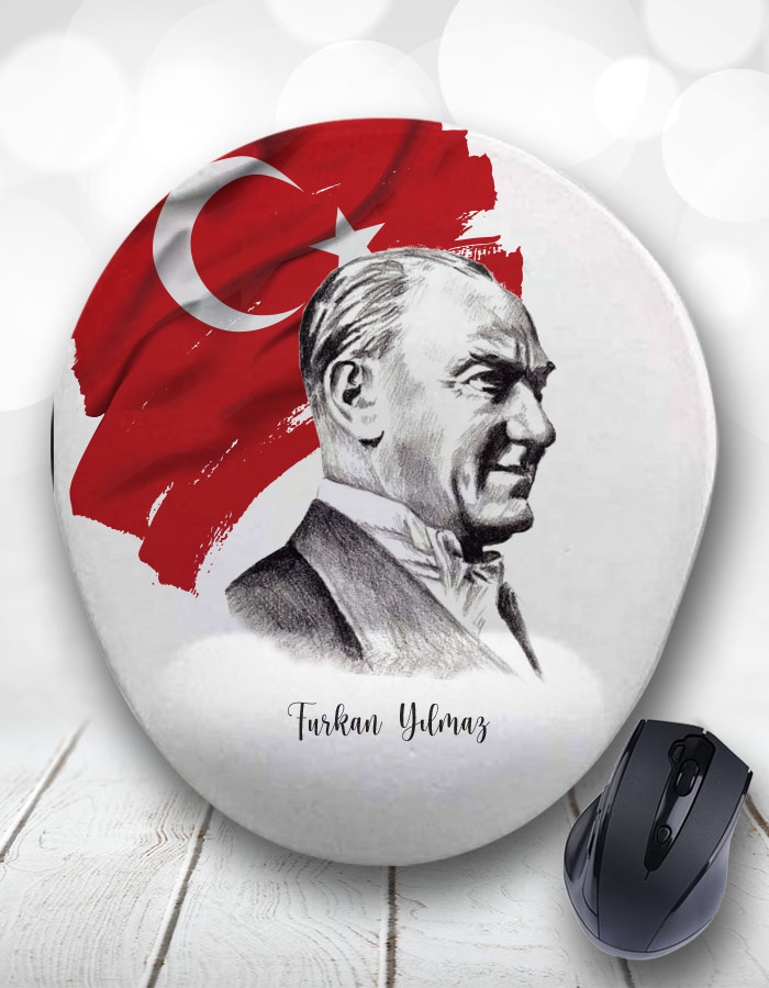 Kişiye Özel 2li Atatürk Tasarımlı Kupa Bardak ve Mouse Pad