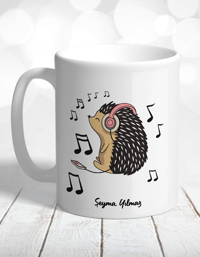 Kirpi Hedgehog Music Kupa Bardak ve Mouse Pad