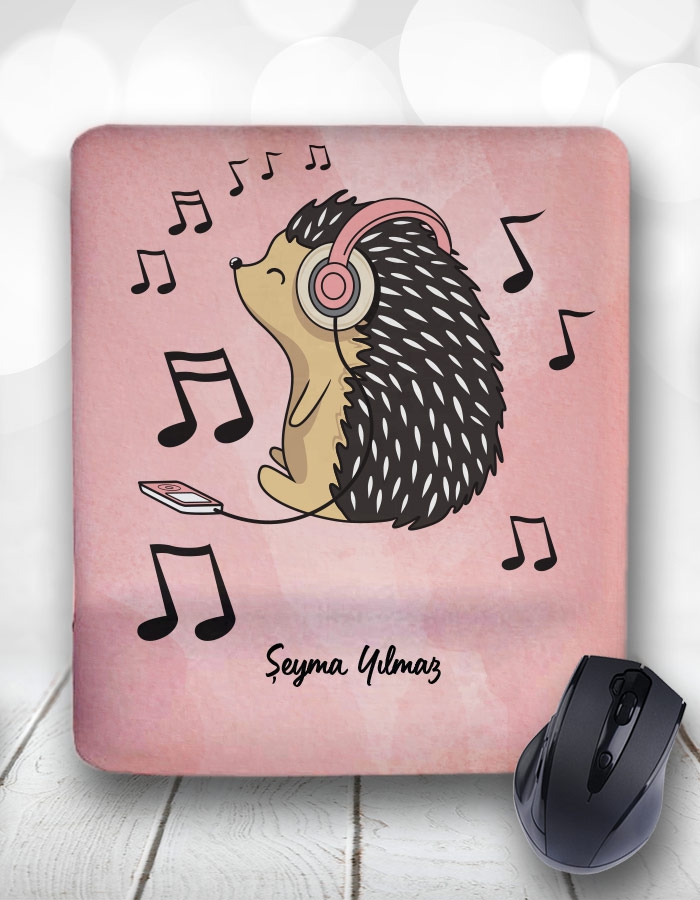 Kirpi Hedgehog Music Kupa Bardak ve Mouse Pad