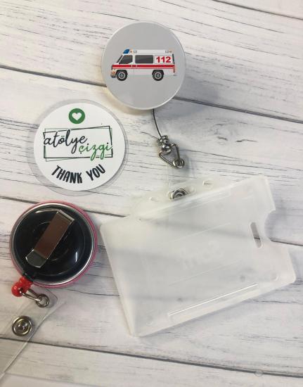 112 Acil Yardım Yoyo Yaka Kartlığı Kart Tutucu  Yoyo ve Kartlık