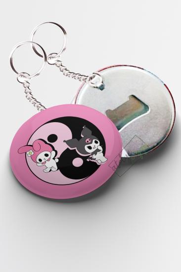 Anime Kuromi and My Melody Açacaklı Anahtarlık 44mm