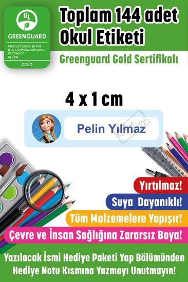 Okul Etiketi Anna Kalem Etiketi İsme Özel 144 Adet