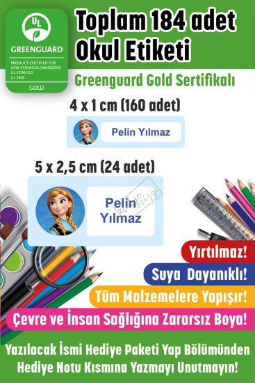 Okul Etiketi Anna Kalem Defter Etiketi İsme Özel 184 Adet