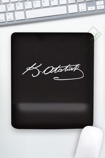 Atatürk İmzalı Bilek Destekli Mouse Pad Dikdörtgen