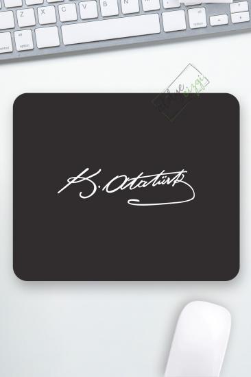 Atatürk İmzalı Kauçuk Tabanlı Mouse Pad