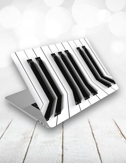 Black White Piyano Keyboard Laptop Sticker