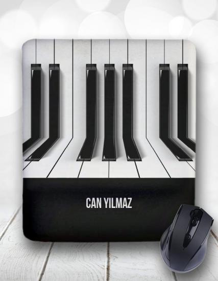 Kişiye Özel Black White Piyano Keyboard Mouse Pad