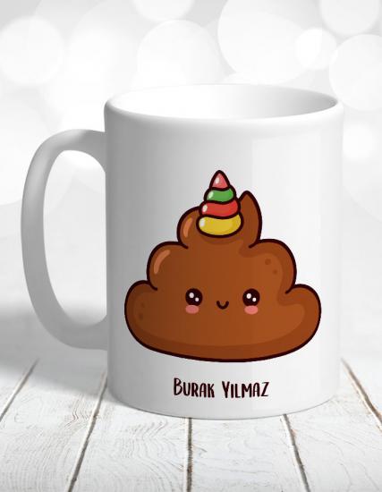 Kişiye Özel Dondurma Emojisi Poop Kupa Bardak