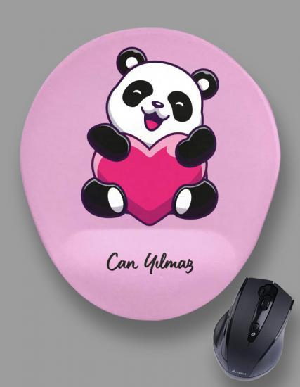 Kişiye Özel Eflatun Panda Love Mouse Pad
