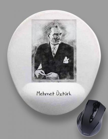 Kişiye Özel Kara Kalem Efektli Atatürk Mouse Pad