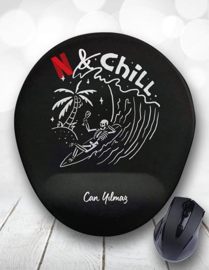 Kişiye Özel Netflix and Chill İskelet Mouse Pad