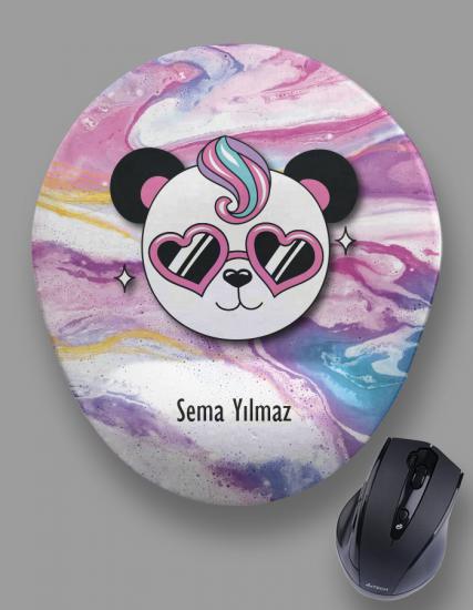 Kişiye Özel Pink Cute Panda Mouse Pad
