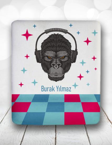 Kişiye Özel Retro Disko DJ Goril Mouse Pad