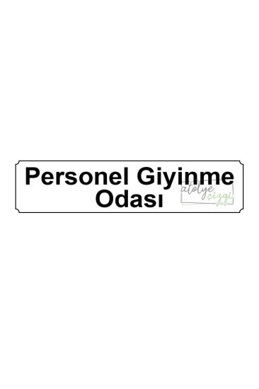 Personel Giyinme Odası Yönlendirme Levhası 20 cm x 5 cm Beyaz Metal