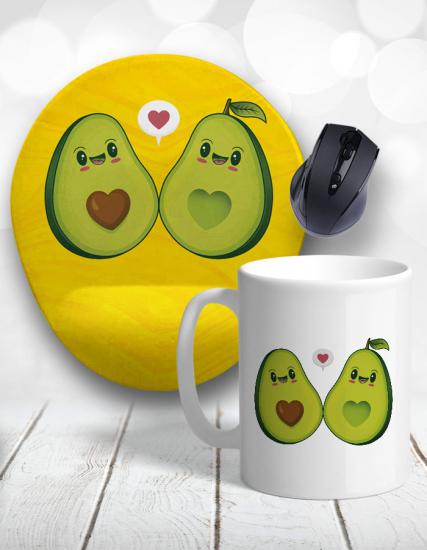 Avocado Love Bilek Destekli Mouse Pad ve Kupa Bardak