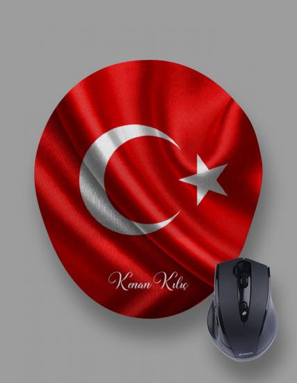 Kişiye Özel Türk Bayrağı Bilek Destekli Mouse Pad