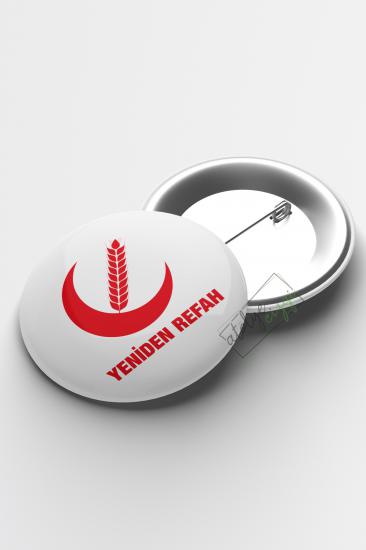 Yeniden Refah Partisi İğneli Buton Rozet 58mm 100 adet