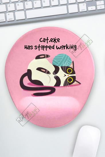 Cat Exe Has Stopped Pinky Bilek Destekli Mouse Pad