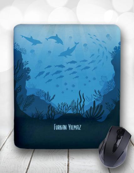 Deep Blue Underwater Ocean Kişiye Özel Mouse Pad