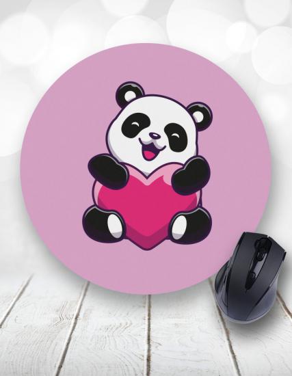 Eflatun Panda Love Yuvarlak Mouse Pad