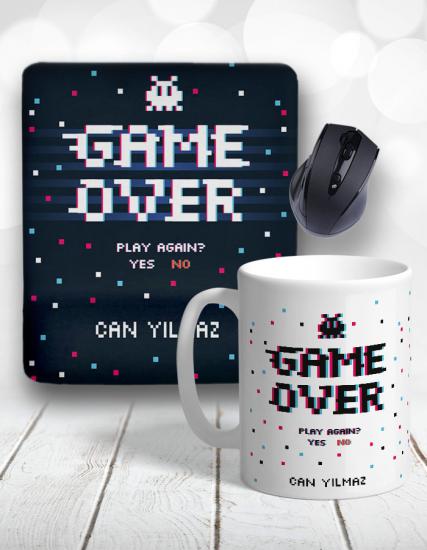 Game Over Kişiye Özel Kupa Bardak ve Mouse Pad